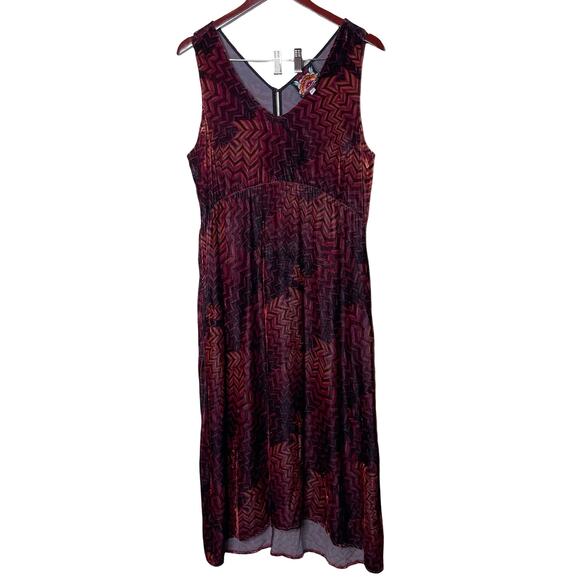 Johnny Was Belle Burgundy Pink Velvet Sleeveless Tank Midi Dress sz M - Picture 2 of 7